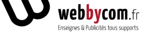 Logo Webbycom 2019 Agence de communication, impression tous supports, au Thor, 84250