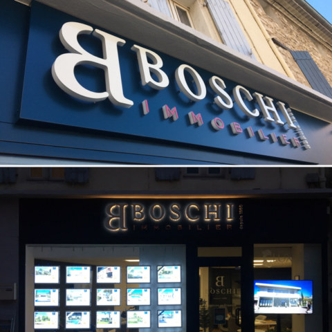 enseigne lumineuse réalisée par webbycom pour Boschi