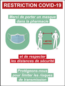 panneau information covid pour pharmmacie par webbycom
