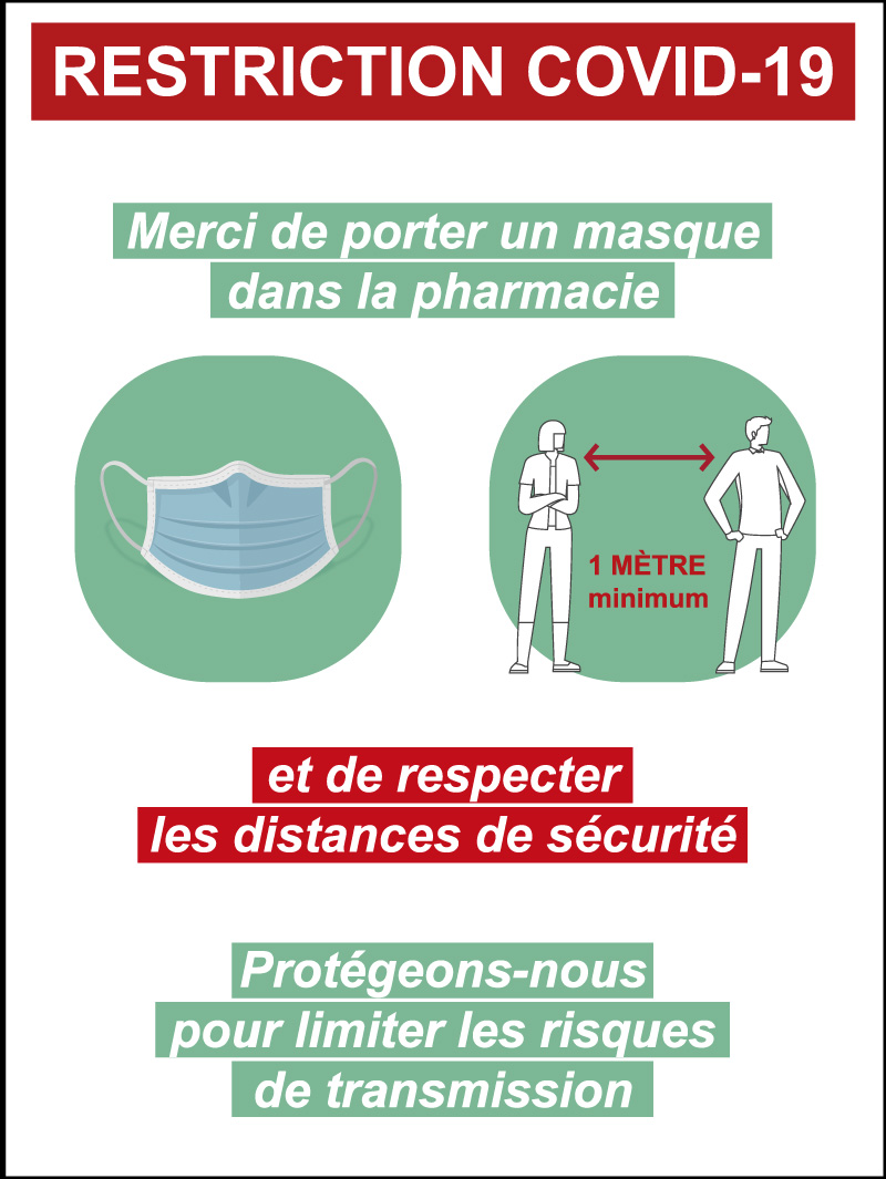 panneau information covid pour pharmmacie par webbycom